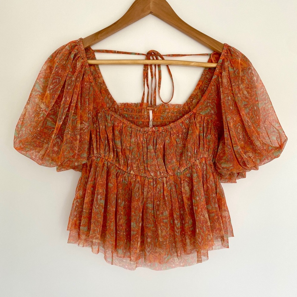 Free People Puff Sleeve Blouse